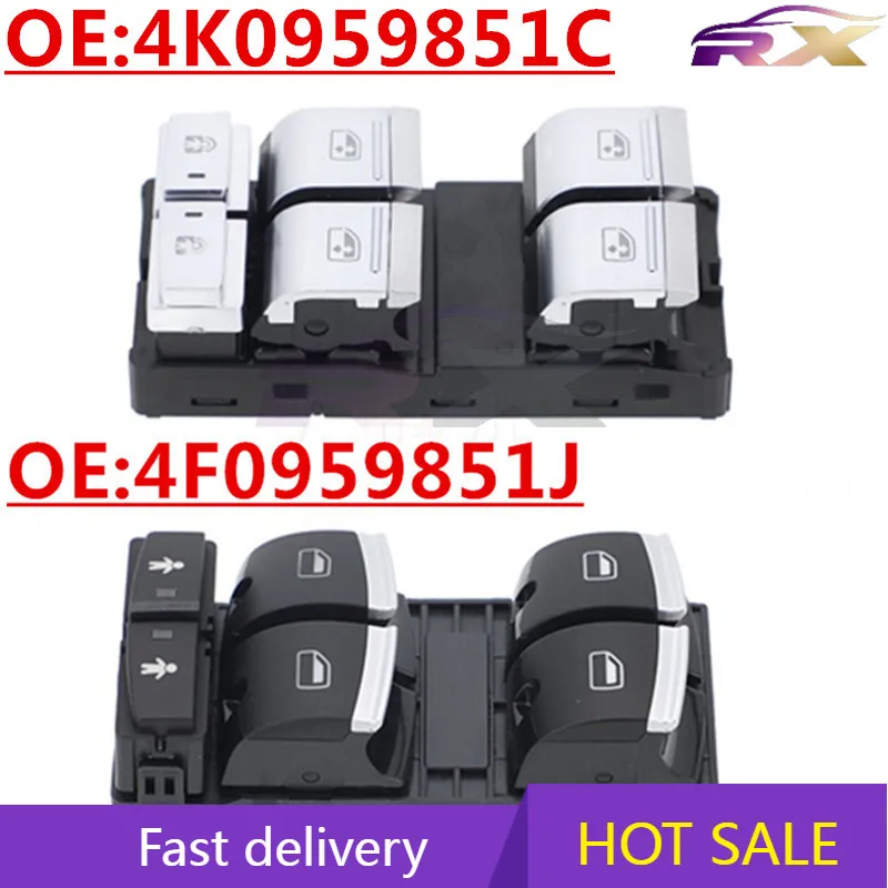 

OEM:4K0959851C, 4F0959851J Suitable For Audi Auto Parts Power Windows Control Switch Glass Lifter Switch