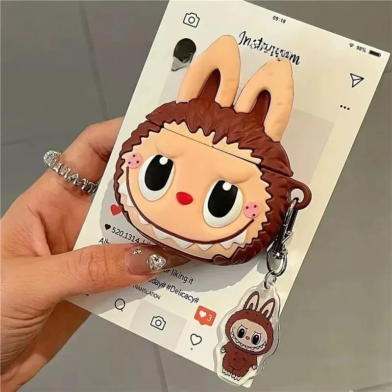 tui de protection pour couteurs Apple AirPods 1, 2, 3, 4 Pro 2, bote pour couteurs avec pendentif, dessin anim 3D, le monstre, lapin, elfe