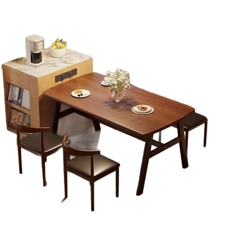 Dining table fast food restaurant thickened rectangular dining table and chair combination household commercial simple