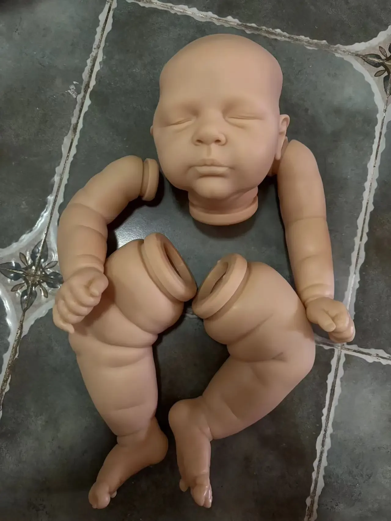 DLS 21inch Reborn Doll Kit Elliot Sleeping Baby Unfinished Unpainted Doll Parts with Cloth body