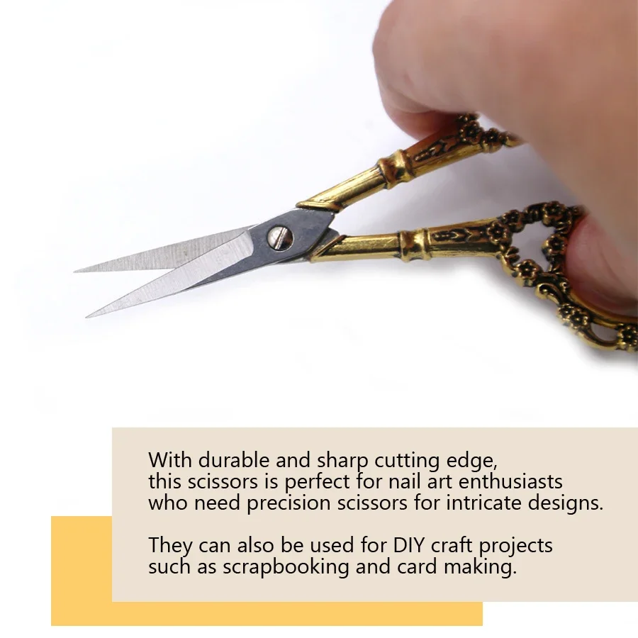 Classic Vintage Style Scissors for Nail Art, Sewing Thread, Fabric and Crafts at Home
