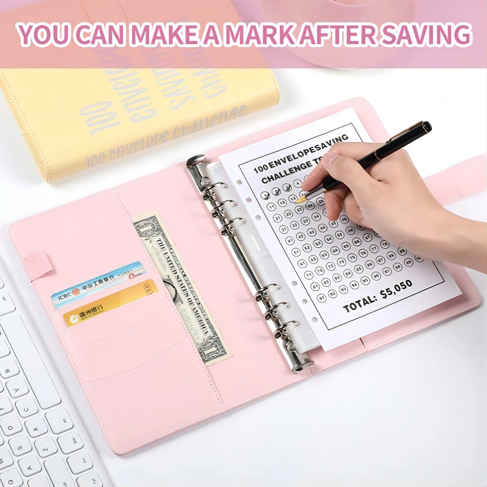 Imagem -02 - Loose Leaf Notebook Envelope com Pvc Amantes Casais Cash Budget Planner 100 Envelope