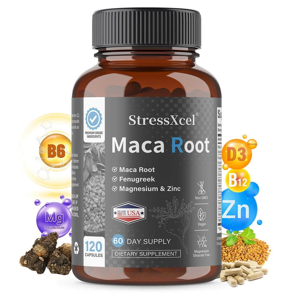 

Multi-Nutrient Maca Root Capsules with Fenugreek Zinc Magnesium Vitamins, Support Energy Stamina Vitality & Daily Body Wellness