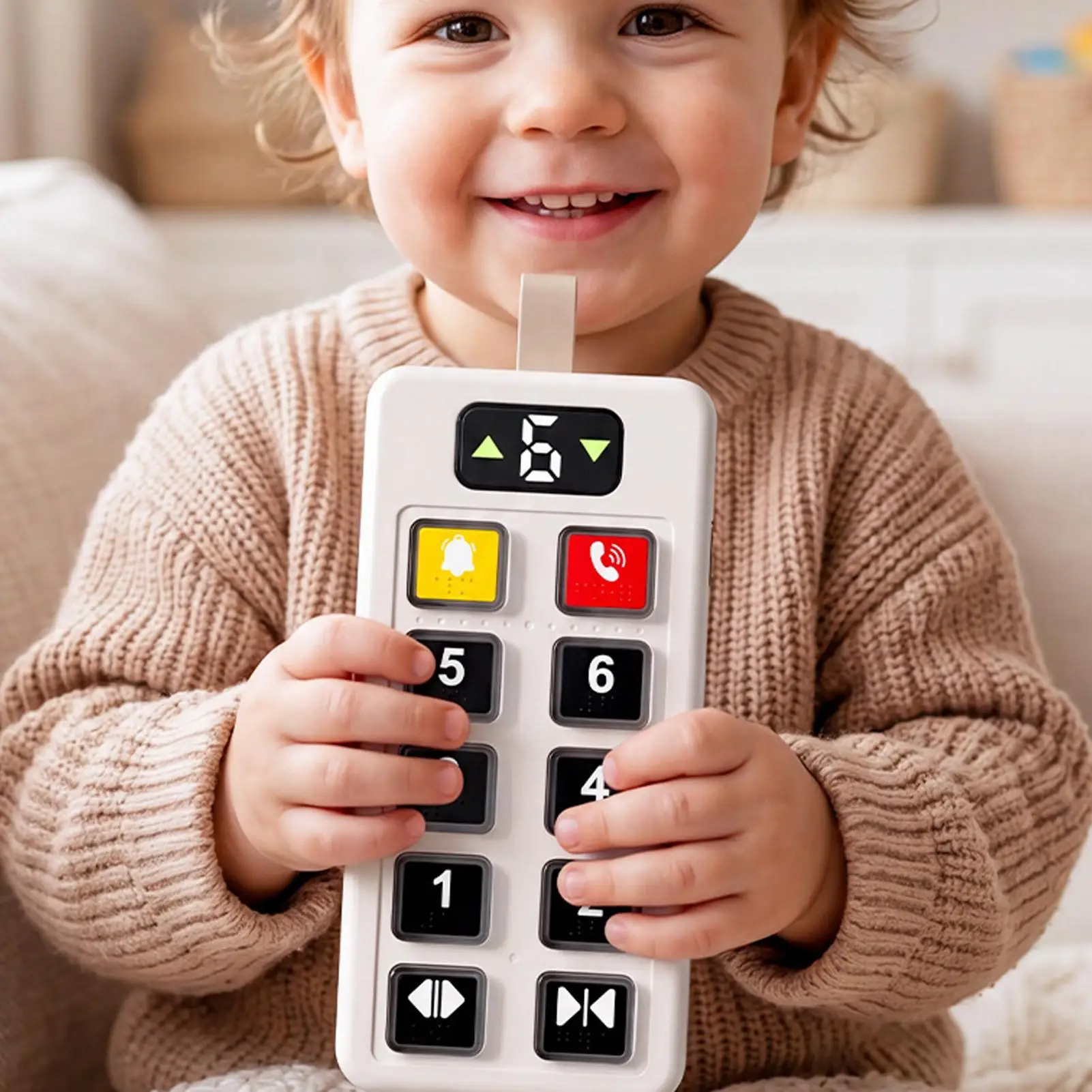 Elevator Toy Educational Button Fidget Board Game with Light Sound Numbers Elevator Activity Panel for Kids Boys Girls Travel