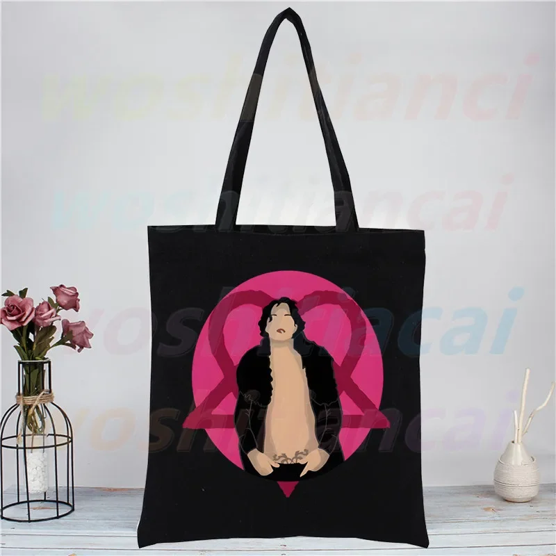 Him Ville Valo Women Shopping Canvas Bag Female Girl Tote Eco Harajuku Shopper Shoulder Bags,Drop Ship