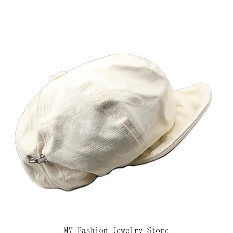 قبعات D0UB المصنوعة يدويًا، قبعة رسام جديدة للجنسين للفتيات، قبعة سائقة أجرة داكنة للترفيه في الهواء الطلق، إكسسوارات المرأة #2