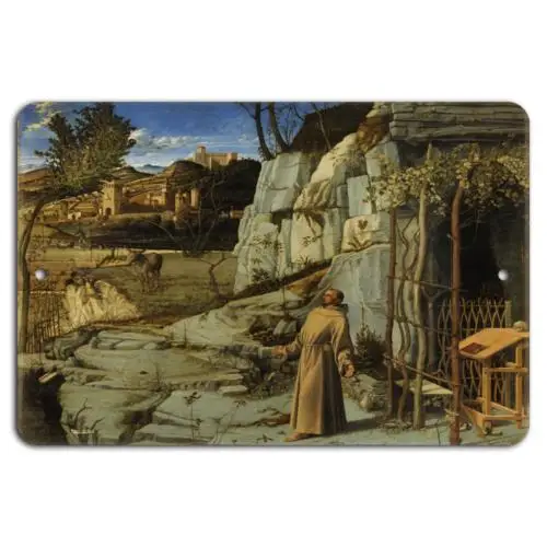 St. Francis Amidst Nature;s Serenity - Metal Art Sign-Aluminum