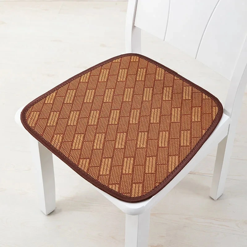 Horseshoe-shaped Rattan Cushion Home Dining Chair Mat Summer Breathable Cool Car Cushion Simple Office Chair Pad 41x41x33CM