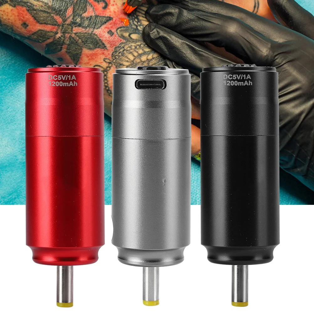 Newest Rechargeable Wireless Battery Bank Tattoo Machine Power Supply Motor Tattoo Pen Power Supply DC Interface 1200mAh