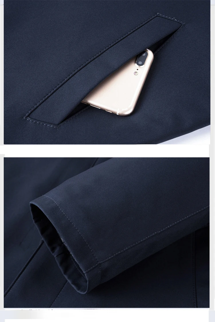 Verstärkte, gefütterte Herren-Winterjacke, winddichte Jacken, warm gefütterte Blazer für Herren, luxuriöser Herren-Wintermantel XXXL – Detail 9