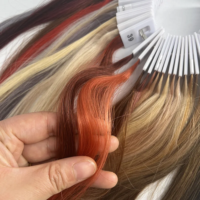 38 colors 100% Human hair Color Rings For Hair Bleaching Dyeing Reference