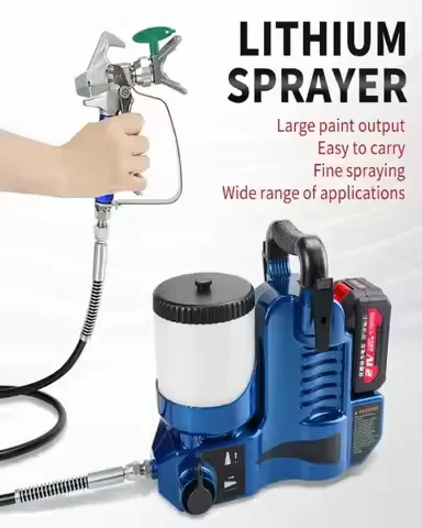 2025 Portable21V Battery-Powered High-Pressure Electric Airless Paint Sprayer Gun Brushless Motor 2500PSI 1200ML Cup Capacity