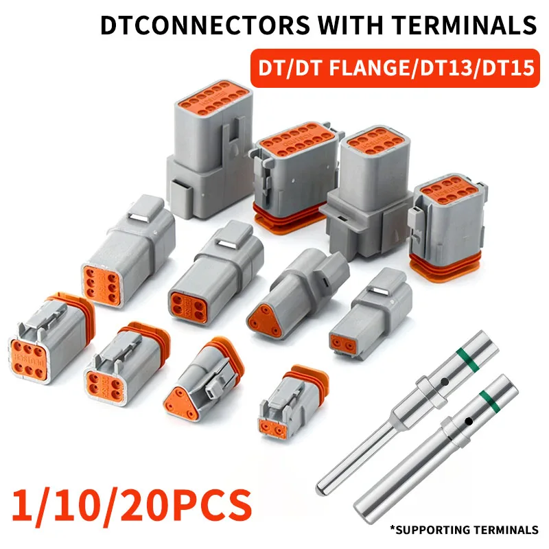 

1/10/20 Sets DEUTSCH Connector DT/DTM/DTP/DT15/DT13 deutch connector male DT06-2S waterproof connector DT04-2P female plug