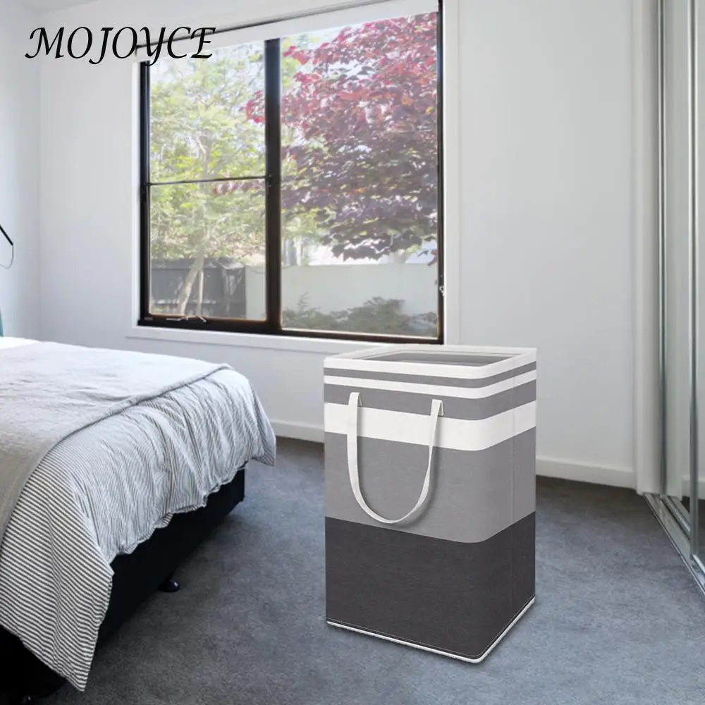 Foldable Clothes Organizer Basket Standing Fabric Laundry Organizer Buckets Large Capacity Waterproof for Bathroom Baby Room