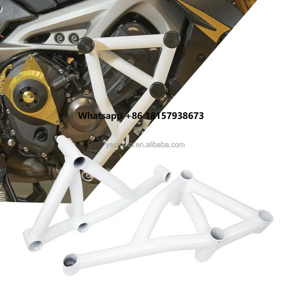 

White Stunt Cage Engine Guard Crash bar for MT09 Tracer MT-09 FZ-09 2014 2015 2016