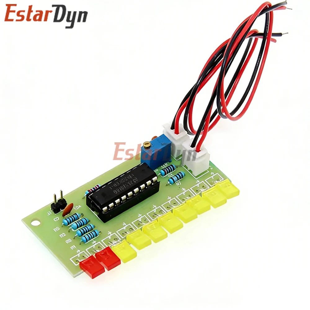 Estardyn LM3915 Audio Level Indicator Kit, 10 LED VU Meter for Amplifier Stereo System Power Display DIY Soldering Project