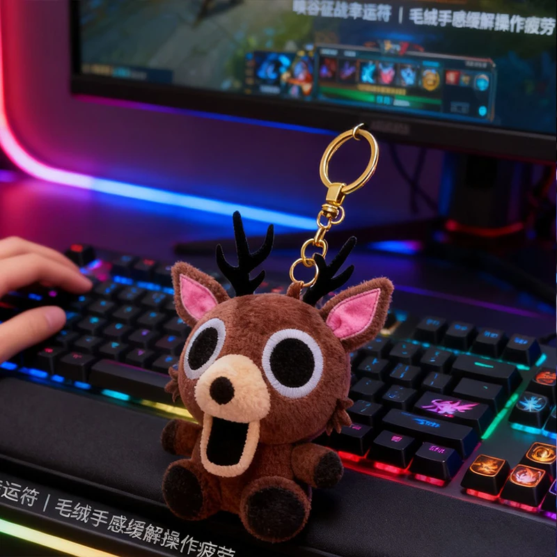 Jouets en peluche cerf 99 nuits dans la forêt, porte-clés en peluche, accessoires pour sac à dos, Fans de Cosplay, cadeaux d'anniversaire, cadeau d'halloween