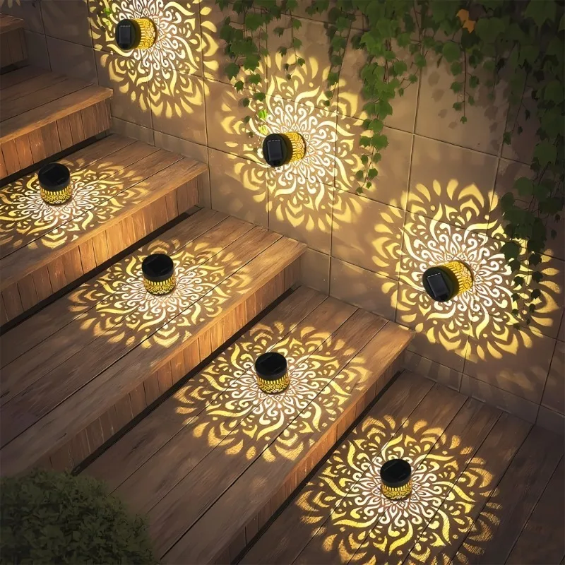 2pcs Solar Garden Wall Lights, Outdoor Solar Powered Fence Lamps, Decorative Wall Lights for Garden, Yard, Landscape Decoration
