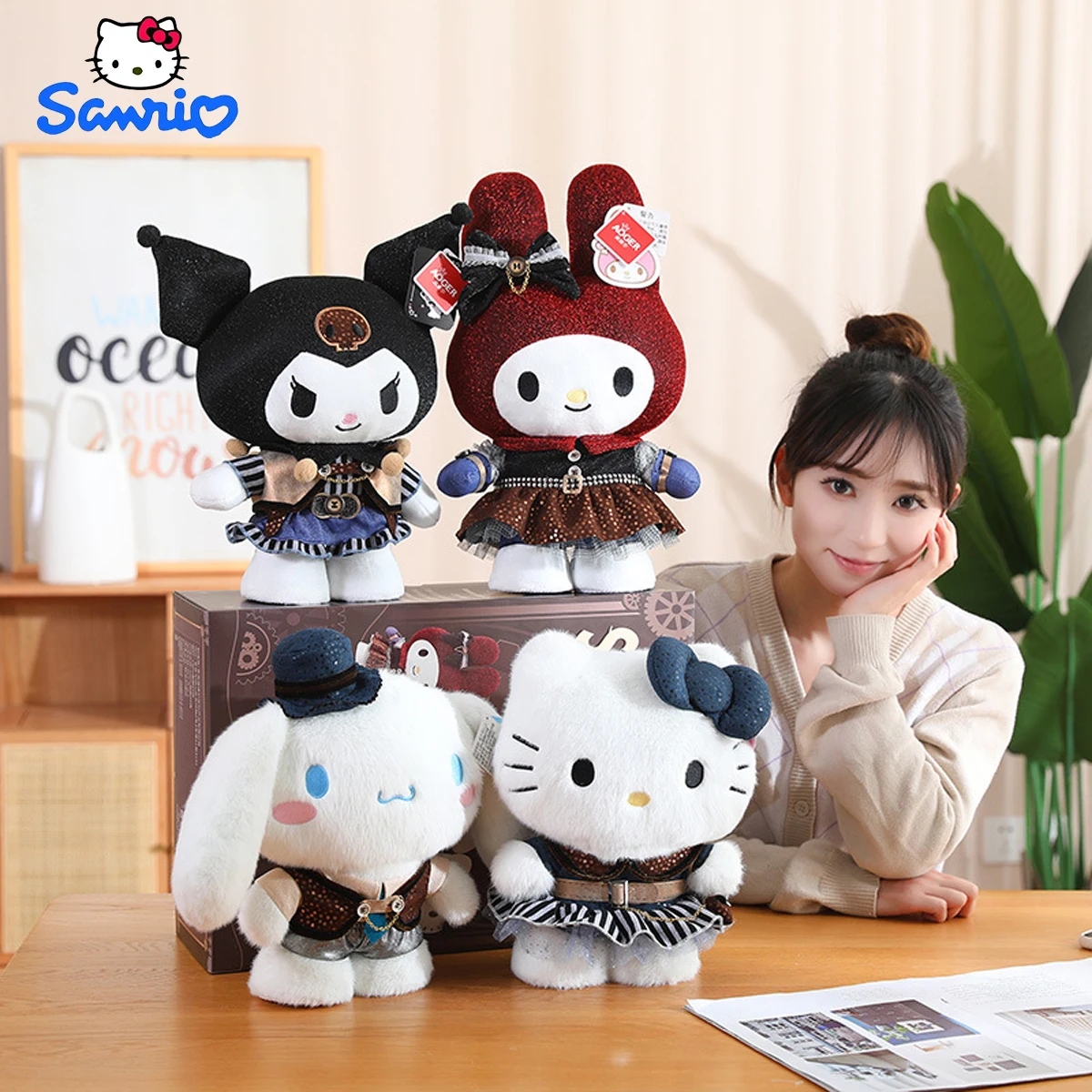 Anime Sanrio Kawaii Plush Dolls Melody Stuffed High-end And High Quality Steampunk Series Stuffed Toys Plushier Birthday Gifts