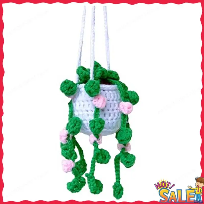 BOFO 1 pezzo impiccagioni per piante per auto pendenti decorativi per specchietto retrovisore per auto piante sospese per auto all'uncinetto