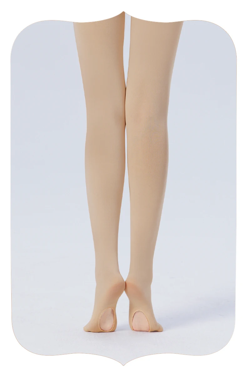 Mädchen und Damen Konvertierbare Ballettstrumpfhose aus Mikrofaser, Nahtlose Erwachsenen-Ballettstrumpfhose 60D mit Löchern – Detail 12