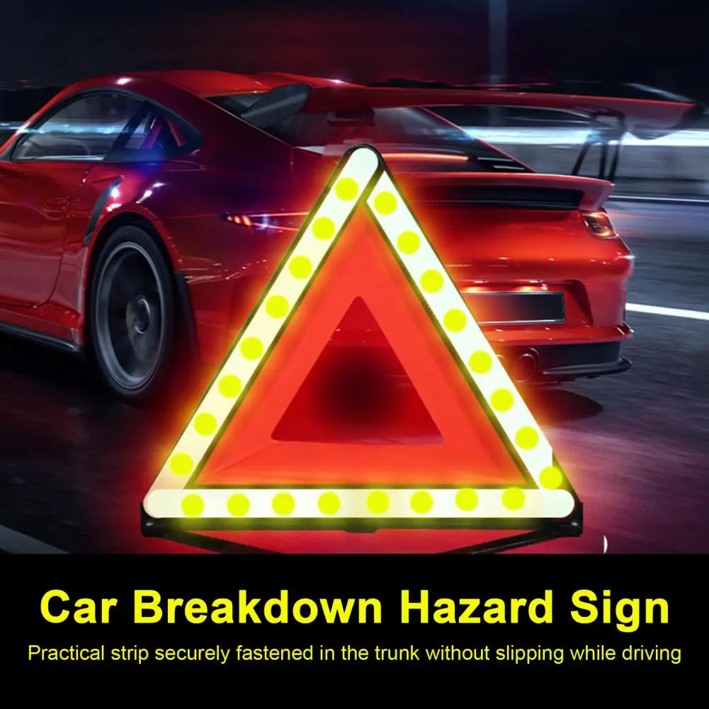 45*40cm Reflective Vehicle Tripod Emergency Folding Warning Triangle Stand Length Night Visibility Stable Metal Vehicle Bracket