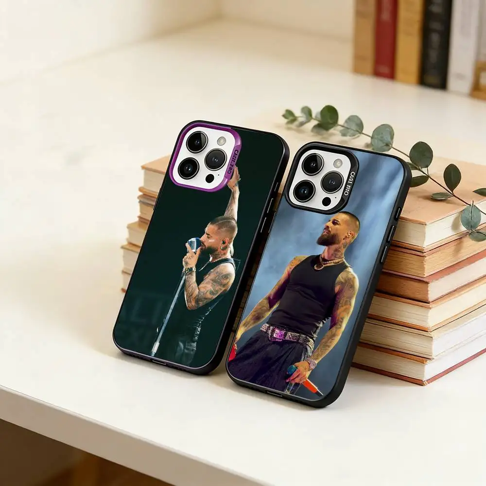 

Singer-M-Maluma Phone Case For iPhone 17,16,15,14,13,12,11 Plus,Pro Max,XS,Colored Silver Plated Inside Cover