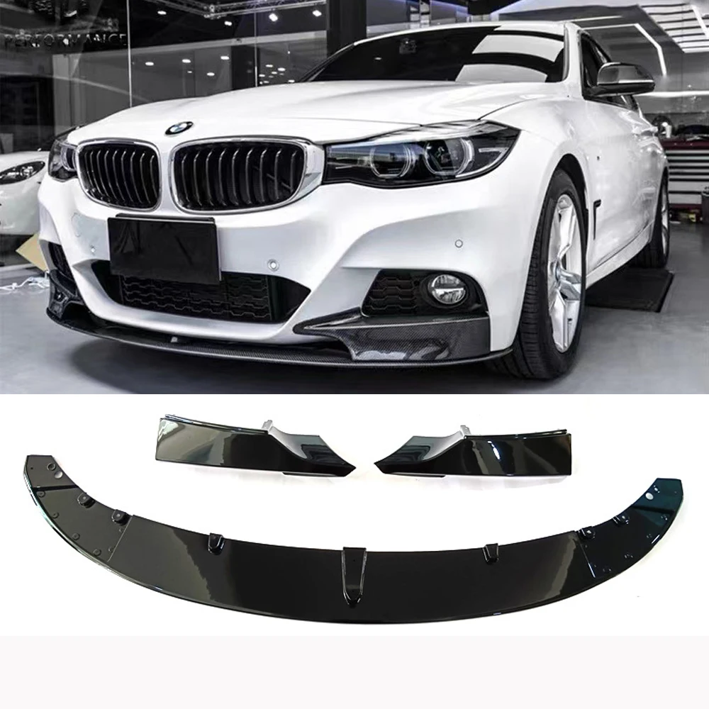 For BMW 3 Series GT F34 Black Front Bumper Front Skirt Spoiler Lip Wing Body Kit Splitter Trim Accessories