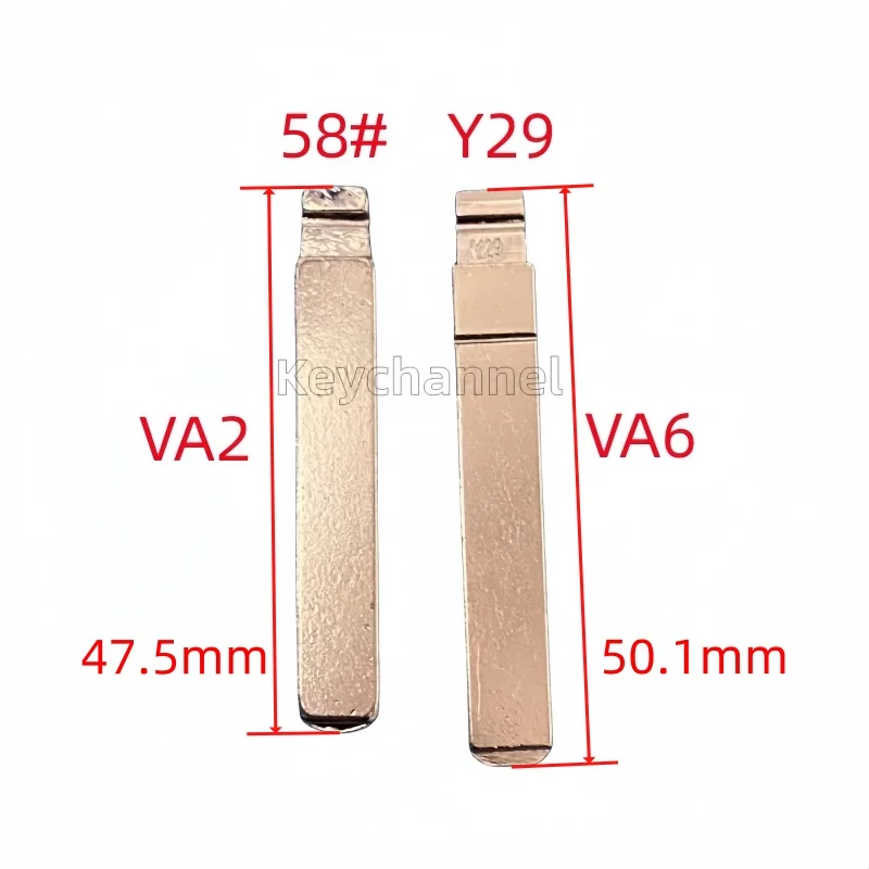 10pcs VA6 Car Key Blank 58# KD Key Blade Y29 Car Key Blank VA2 Key Head for Renault Peugeot 307 Citroen C2 for KEYDIY Xhorse
