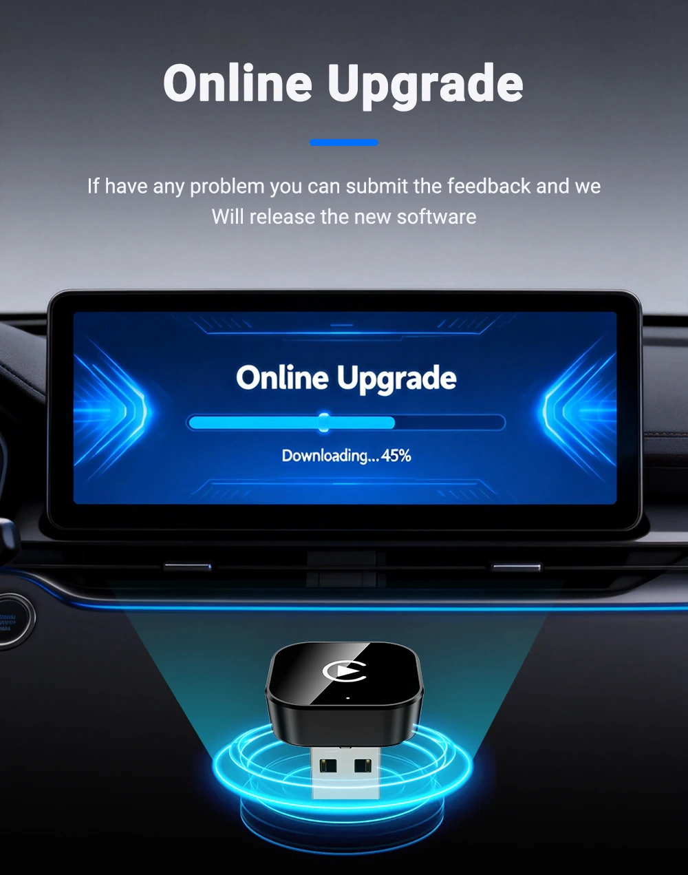 XUDA 2026 NEU Kabelgebunden zu Kabellos CarPlay&Android Auto 2-in-1 Mini-Adapter 5GHz WiFi5 für 99% Original Kabelgebundene CarPlay/Auto-Fahrzeuge – Detail 9