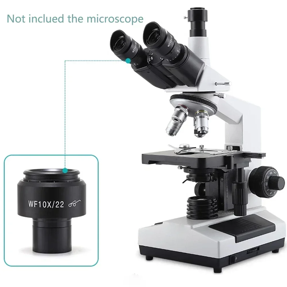 Biological microscope WF10X High eye spot wide-angle eyepiece Field of view 22MM interface 23.2MM field of view adjustable