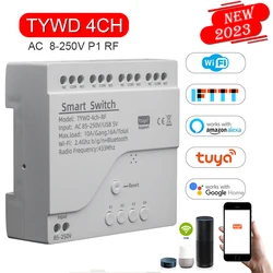 Wifi Wireless Switch Smart Module 4CH DC5V 12V 32V 24V 110V 220V Inching Self-lock RF433 NO NC COM 10A Relay Tuya APP Control