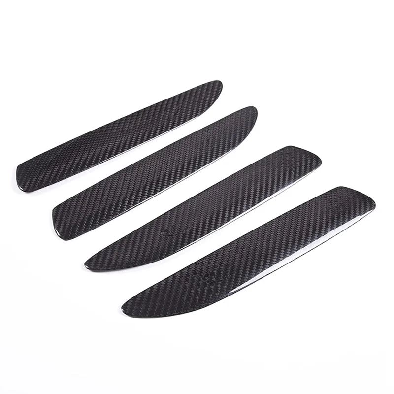 For Porsche Taycan 2019-2022 Dry Carbon Fiber Car Exterior Door Handle Cover Trim Accessories, 4PCS