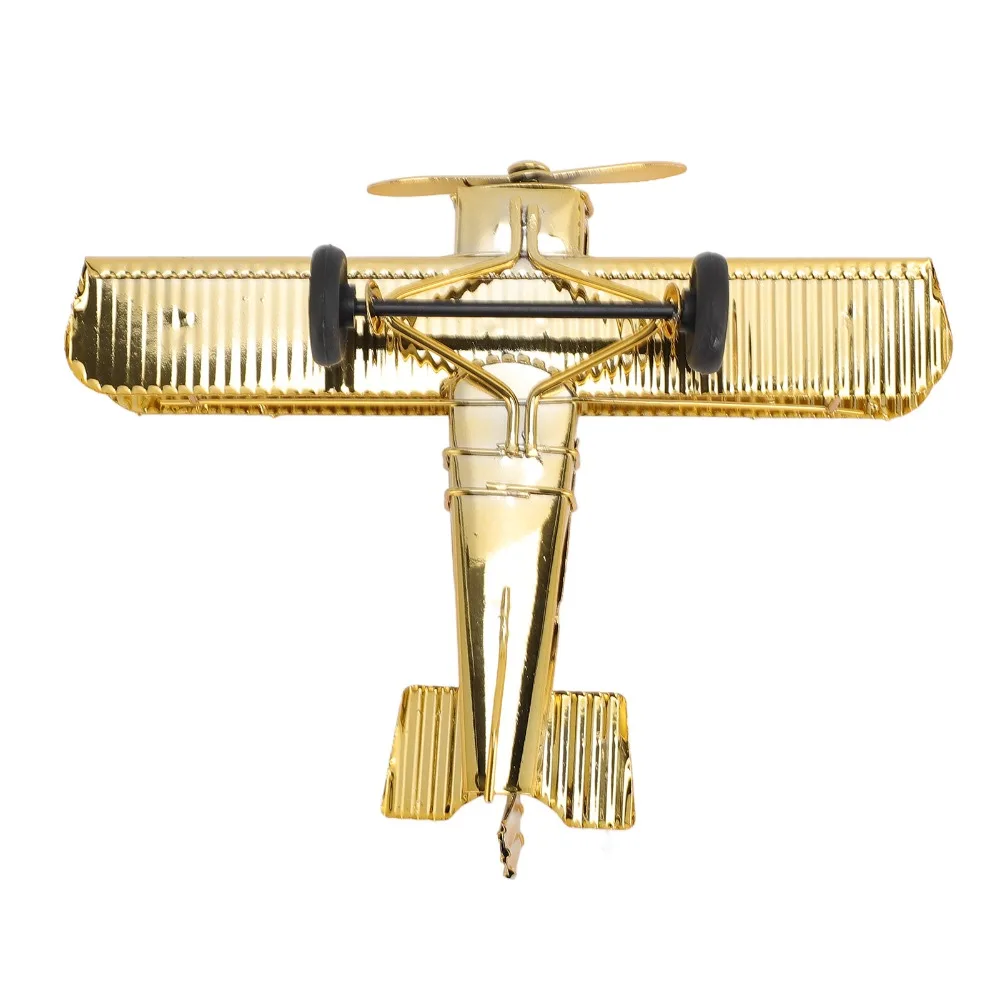 Gold, Sliver Metal Airplane Decoration Mini Size Solid Iron Construction Desktop Airplane Model Middle Size Polished Finish
