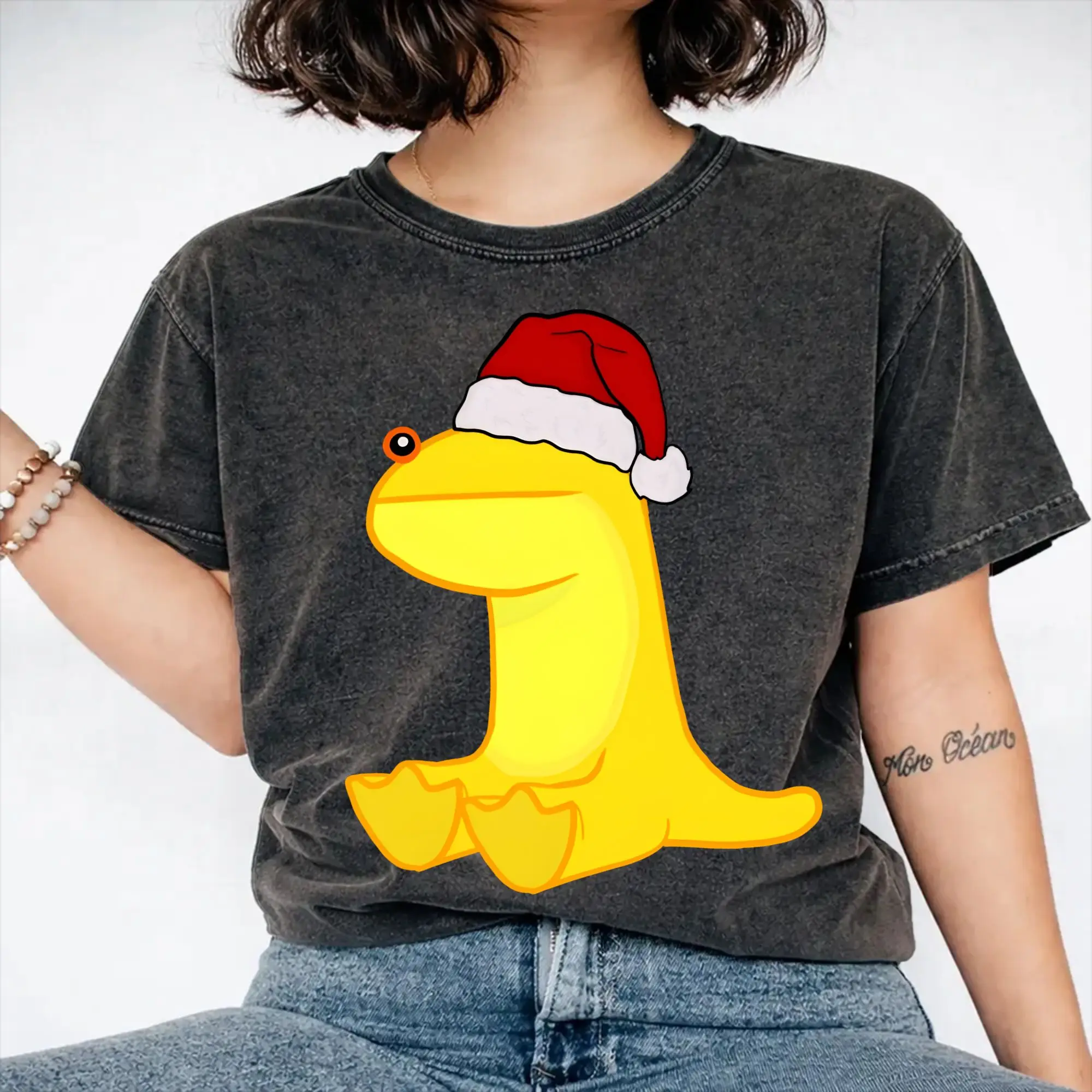Casey XMas Homestucks John Egbert T Shirt Hip Hop Washed Short Sleeve Harajuku T-Shirt  Vintage for Men Women Streetwear
