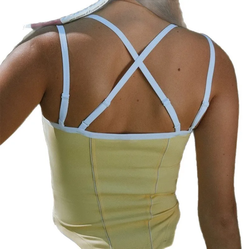 PMWRUN مجموعة تنورة رياضية صيفية للسيدات للياقة البدنية على شكل توليب قابلة للتنفس مناسبة ومريحة ومغرية من الخلف وحمالة صدر متكاملة