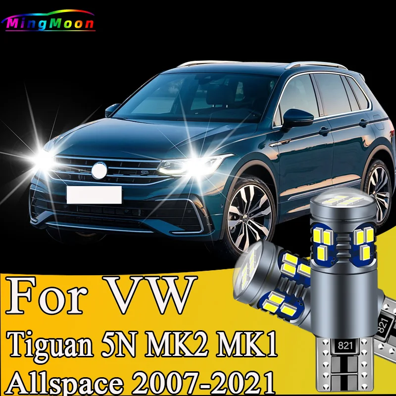 2Pcs T10 LED Bulbs Interior Parking Lamp Clearance Lights For Volkswagen VW Tiguan 5N MK2 MK1 Allspace 2008-2018 2019 2020 2021