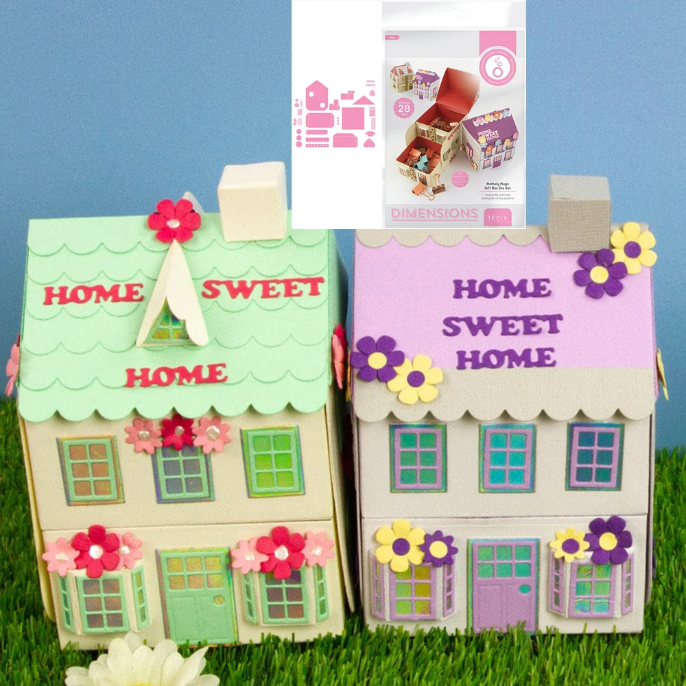 

2025 New Villa House Metal Cutting Dies Homely Hugs Die Set DIY Scrapbook Christmas Greeting Card Handmade Decoration Embossing