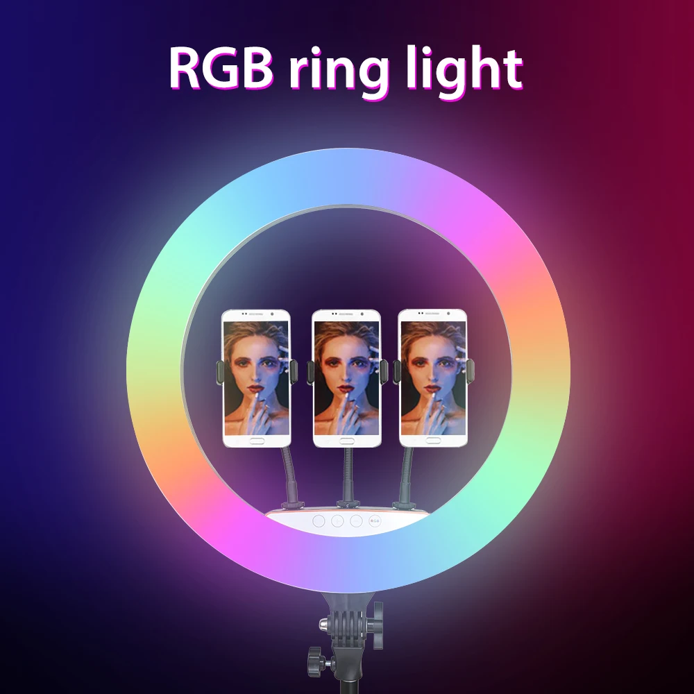 18/13 Inch LED Ring Light Dimmable Selfie Lamp Stand Phone Holder For Video Live Profissional Photography Lighting