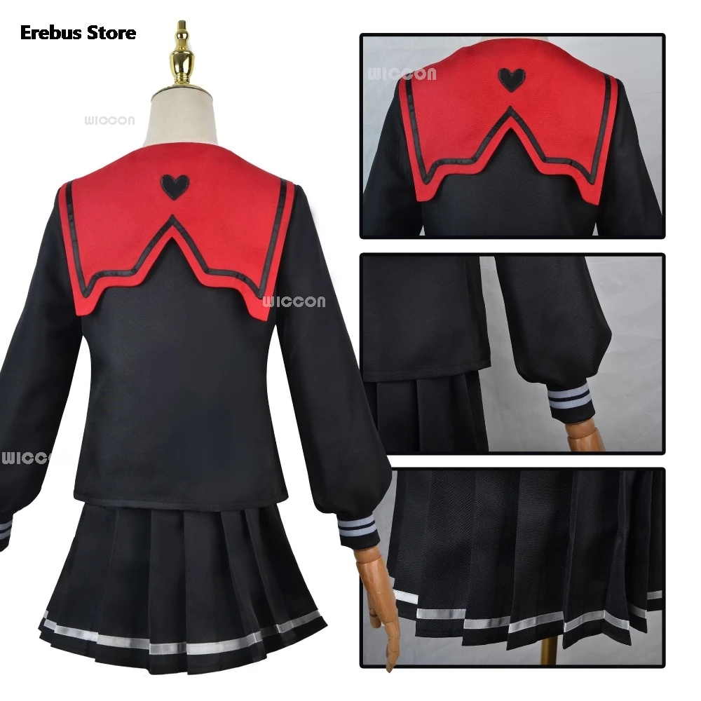 Needy Girl Overdose Black JK Cosplay Costume Wig Game Needy Girl Overdose Cosplay KAngel Black School Uniform Skirt Jirai kei