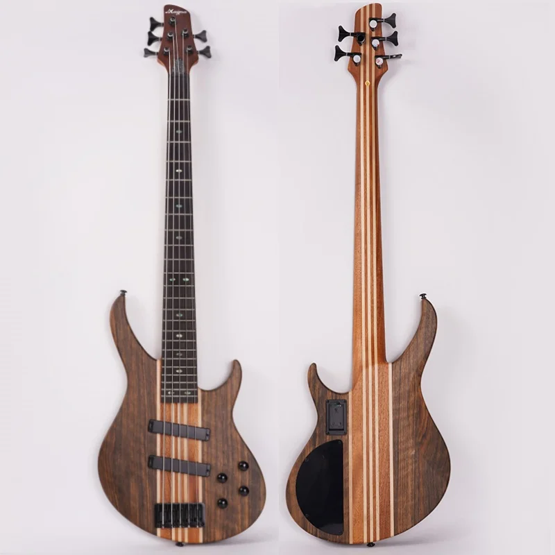 

Factory direct 5 strings electric bass OEM ODM mahogany neck thru body active pickup 5string 24 frets vintage classical basses