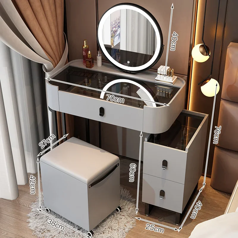 Vanity Drawer Dressing Table Storage Box Light Makeup Dressing Table Led Chair Dressers Comfortable Комод Dresser For Bedroom