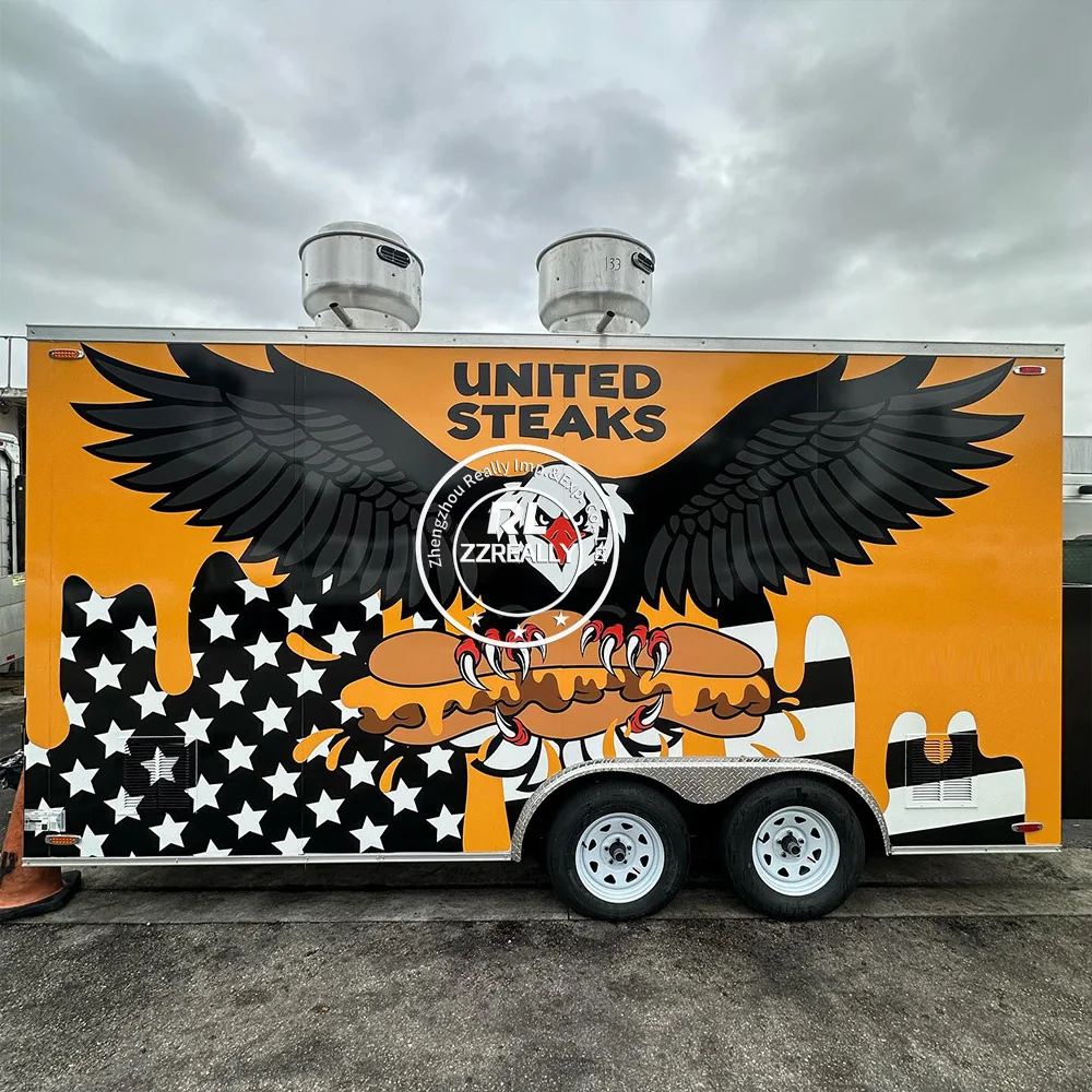 Маленькие уличные мобильные тележки из стекловолокна для кофе, мороженого, тележки для фаст-фуда и прицепы для еды, тележка для закусок в отеле, продажа в США