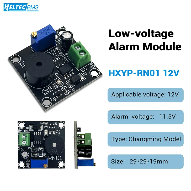12V Accumulator Storage Battery Low Voltage Undervoltage Overcharge Discharge Sound Alarm Buzzer Detector Protection Board