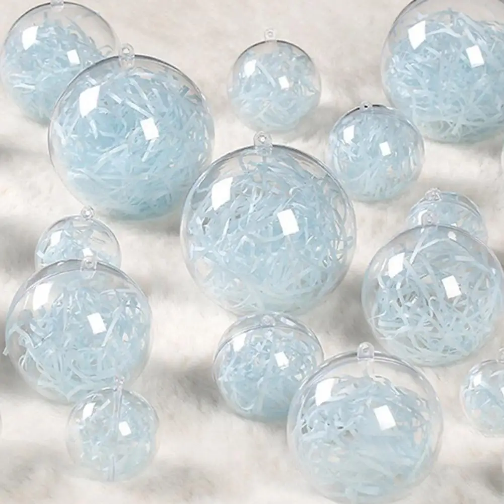 Plastic Sphere Ornament Fillable Plastic Ball Ornaments Transparent Shatterproof Hanging Decorations Diy Craft for Christmas