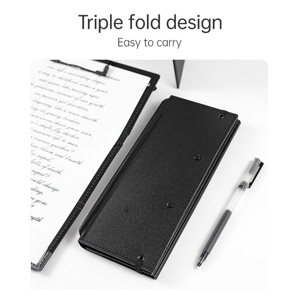 Nursing Clipboard Foldable Handheld Folders Portable Writing Board 3 Layers Secure Paper Grip for Students Office Supplies