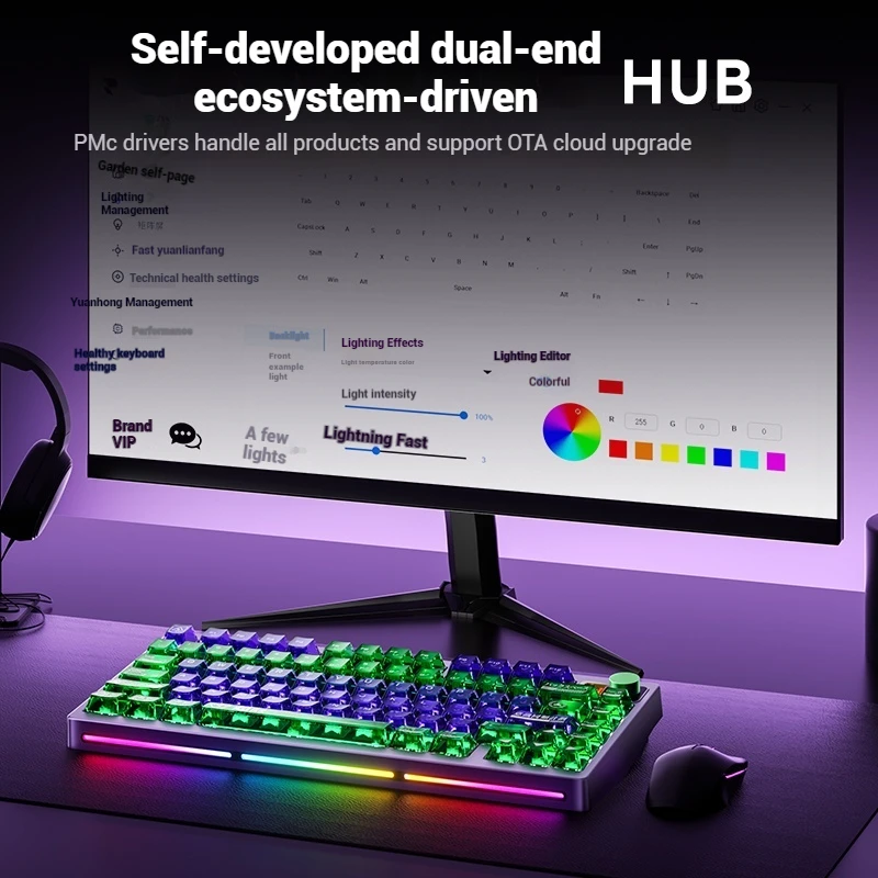 

New PMO P75 Wireless Mechanical Keyboard Tri Mode Bluetooth RGB Hot Plug 0.8ms Delay Customization Ergonomic Gaming Office gifts