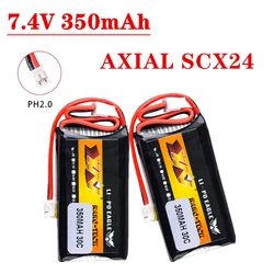 RC Car Battery HJ 2S 7.4V 350mAh 30C Lipo Battery For AXIAL SCX24 90081 C10 1/24 Rc Car Models Accessories 7.4V Battery