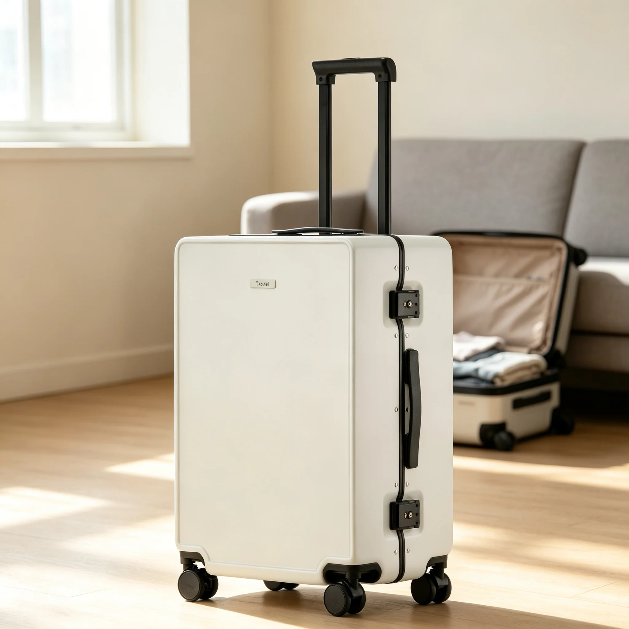 Bunnyfly 20 Inch PC Carry-On Spinner Suitcase Luggage Modern Design Retractable Handle TSA Lock Large-Capacity Lightweight