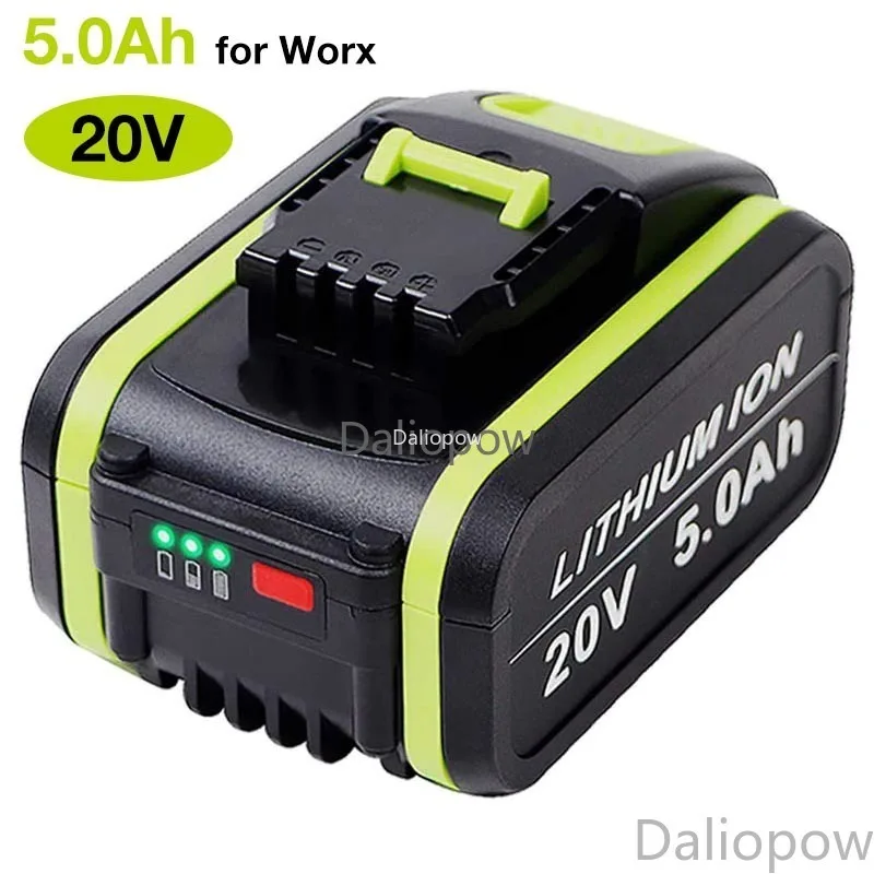 To 5.0Ah 20V Lithium-Ion Replacement Battery for Worx WA3551 WA3551.1 WA3553 WA3641 WG629E WG546E WU268 for Worx Power Tools